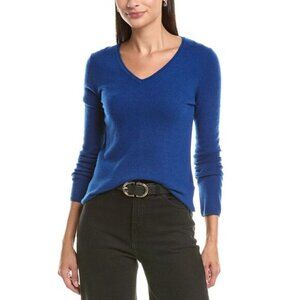 NWT Cashmere Blue V-Neck Women's Sweater